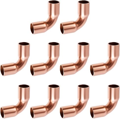 5 Pcs 90 Degree Elbow Copper Fitting,19mm(0.75inch) ID 90 Degree Copper Connector for HVAC Cooling Equipmemnt,Hvac Fittings in Saudi Arabia