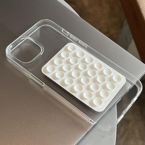 2 Pcs Double Sided Silicone Suction Cup Phone Case Detachable Adhesive Mount, Hands-Free Phone Accessories Holder for Selfies and Videos, Sticky Grip with Higher Suction Power, Transparent in Saudi Arabia