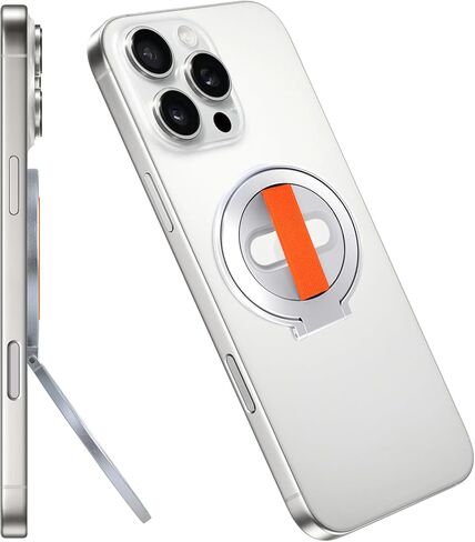 مقبض هاتف مغناطيسي Grat 2 Lite، [حزام إصبع مرن] حامل حلقة للهاتف، متوافق مع سلسلة Magsafe iPhone 16 15 14 13 12 Pro max، أسود in Kuwait