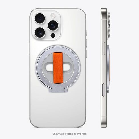 مقبض هاتف مغناطيسي Grat 2 Lite، [حزام إصبع مرن] حامل حلقة للهاتف، متوافق مع سلسلة Magsafe iPhone 16 15 14 13 12 Pro max، أسود in Kuwait