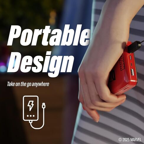 بنك الطاقة Marvel Deadpool 10,000 مللي أمبير في الساعة - حزمة بطارية شاحن الهاتف المحمول المتوافقة عالميًا مع منفذ شحن USB - هدايا Deadpool للرجال والنساء والمراهقين وجميع محبي هدايا Marvel in Kuwait