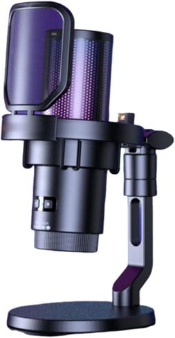 ميكروفون يونسيتي المكثف للألعاب، ميكروفون بودكاست لاسلكي RGB LED مع تقليل الضوضاء، مراقبة الوقت الحقيقي، مخرج USB C الرقمي، 48 كيلو هرتز / 24 بت، للتسجيل والبث in Saudi Arabia