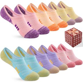 COOPLUS No Show Socks Womens Athletic Cushioned Cotton Low Cut Non Slip Socks Running Invisible Socks (6 Pairs)