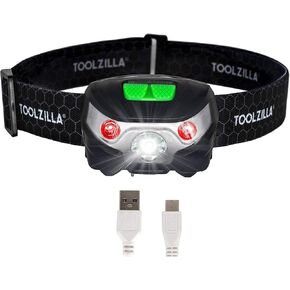 مصباح رأس LED قابل للتعديل من TOOLZILLA، قابل لإعادة الشحن عبر USB، مقاوم للطقس، 500 لومن، وقت تشغيل 30 ساعة in Kuwait
