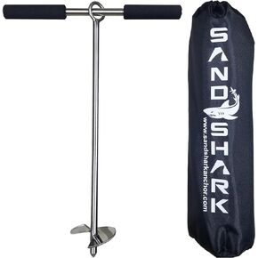 SandShark Lite Series Boat Anchor - Shallow Water Anchor Pole - Jet Ski Anchor, Kayak Anchor, Pontoon Boat Accessories for Beach and Sandbar - 316 Stainless Steel w/Handle and Padded Case