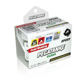 PEGATANKE - Transparent 2 Part Epoxy Resin | Professional Cold Weld Adhesive | High Strength Metal Glue for Fuel Tanks | General Repair & Plastic | High Temperature Epoxy for Welding Bonds (1.08 oz)