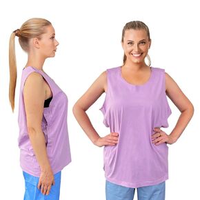 EZGOODZ Purple Post Shoulder Surgery Shirts for Women, Medium. 1 Pack Post Surgery Shirts for Shoulder. 100% Cotton After Surgery Shirt. Machine-Washable Velcro Shirts Post Shoulder Surgery