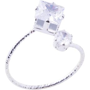 Cubic Zirconia Silver Open Ring for Women Sterling Silver Ring | Adjustable in Size