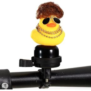 TAOHUAJIANG Yellow Duck with Wig Bike Bell for Kids Bicycle Bell Bike Accessories for Kids Loud Melodious Sound Mini Bike Accessories Small Bell Bicycle Accessories in Kuwait