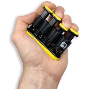 THE FINGER BLITZER - adjustable finger strength trainer and grip exerciser – the ultimate lower resistance hand conditioning rehab and therapy device, practice aid and instrument warm-up tool