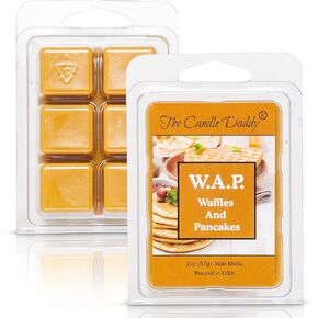 The Candle Daddy W.A.P. - Waffles and Pancakes - Waffles and Pancakes with Syrup and Butter Scented Melt - Maximum Scent Wax Cubes/Melts - 1 Pack - 2 Ounces - 6 Cubes WAP