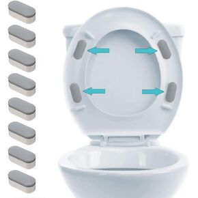 iFealClear 4 Pcs Universal Toilet Seat Bumpers for Bidet, Toilet Lid Rubber Buffer for Changing Heights, Strong Adhesion Toilet Bidet Seat Bumpers with 4 Extra Thickness Pads for Home, Hotel, Hospital