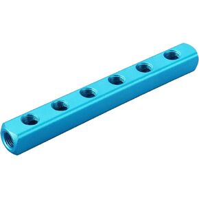 Baomain Manifold Block Pneumatic 6 Way 9 Port 1/4" PT Threaded Ports Quick Connect Air Hose Inline