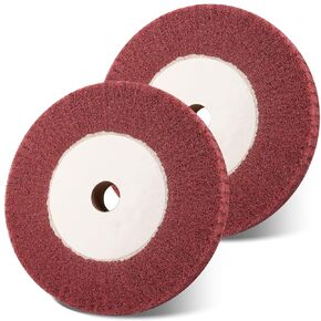 WENHUALI 6 Inch Bench Grinder Polishing Wheel, 320 Grit Tight Weave Tough Polishing Burnishing Wheel, Great for Refurbishing Golf Clubs Metal Copper, Perfect Size 1" Thickness for 0.8" Arbor(Red).