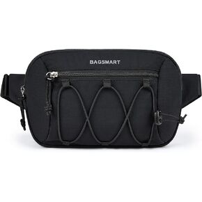 BAGSMART Fanny Packs for Women Small Belt Bag with Adjustable Strap Waist Pack for Running Workout Traveling Hiking, Black