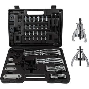Angchun Gear Puller Set, 3" 4" 6" 8" Bearing Puller Kit Bearing Separator 2 Jaw & 3 Jaw Puller Set with Reversible Jaws Heavy Duty Gear Hub Pulley Puller Tool for Pulley Gear Bearing Flywheel Removal