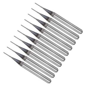 CoCud End Mill CNC Router Bits, 1/8" Shank 4mm Cutting 0.5mm Dia, Diamond Film Tungsten Carbide Milling Cutter Left Hand - (Applications: for CNC Drilling Engraving), 10-Pieces