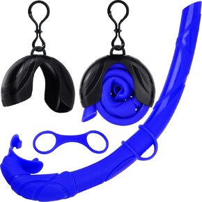 معدات الغطس PSMILE باللون الأزرق المحمولة الناعمة المصنوعة من السيليكون سهلة التنفس والغطس الجاف والرطب ومعدات الغوص الحر وصيد الأسماك بالرمح والسباحة in Kuwait