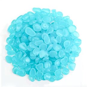 WKITKA 300pcs Glowing Luminous Stone Ice Cube Shape Luminous Stone for Garden Pebbles Gravel Garden Pathway Yard Aquarium Fish Tank Decoration(14 * 11mm, Mixed Color)