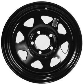 eCustomRim 2-Pack Boat Trailer Rims Wheels 15 x 6 in. 15x6 5 Lug Hole Bolt Black Spoke Design