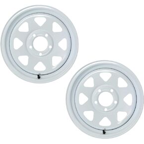 eCustomRim 2-Pack Boat Trailer Rims Wheels 14 x 6 in. 14x6 5 Lug Hole Bolt White Spoke Design