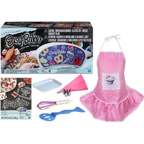 Easy Bake Oven / Pan/ Pan Tool/ Red Velvet Cupcakes Refill / Pink Kid-Sized Apron / Rainbow Whisk / Pink Frosting Piping Bag (7 Items) -Easy Bake Oven and Accessories Gift Set
