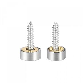 uxcell 10mm Brushed Stainless Steel Mirror Screws, Decorative Caps Cover Nails 12pcs