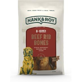 Hank & Roy All-Natural, Peanut Butter Filled Dog Bones for Aggressive Chewers, Long Lasting, Engaging Stuffed Shin Bone for Dogs, Beef Dog Bones Individually Wrapped for Odor Control and Freshness