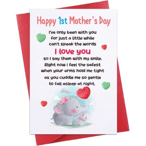 FaCraft Happy First Mothers Day Cards for Mom Mother Wife 1st Mothers Day Gifts from Baby Boy Girl Mothers Day Greeting Card for First Time Mom Mother to be Mothers Day Gifts Card with Envelope
