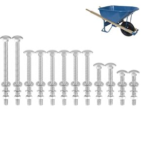 Wheelbarrow Bolt Kit Replacement 5/16 Stainless Bolts 4", 3", 2-1/2" and 2" inches Long Furniture Beds Sofa Table Chairs Wheelbarrow Handles Replacement Kit -12 Pack