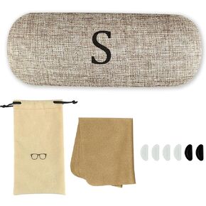 SZXYCZL Hard Shell Eyeglasses Case Linen Fabrics Large Glasses Case Concise,Protective Case For Glasses Best Gift for Women