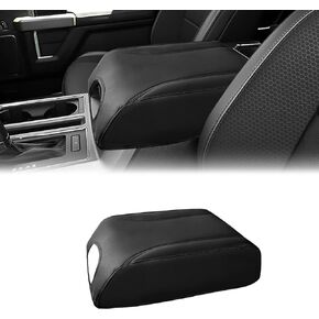 YAMUDA متوافق مع غطاء وحدة التحكم المركزية التلقائية من الجلد لمسند الذراع لحماية Ford F150 2015 2016 2017 2018 2019 2020 (أسود) in Kuwait
