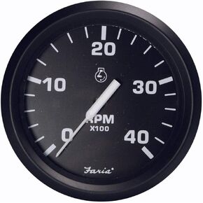 Faria Beede 32803 Euro Tachometer with Mag Pick-Up (4000 RPM) Diesel - 4"", Black