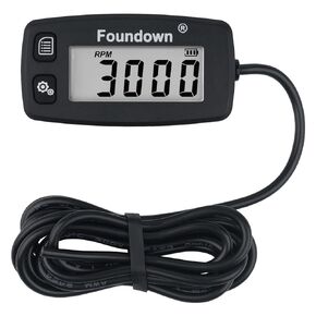 NInE-ROnG Self Powered Digital Tachometer Hour Meter,Inductive Maintenance Waterproof Backlit Shutdown Tach/Hour Meter,Battery Replaceable,for Lawn Mower Tractor Generator and Gas Engine