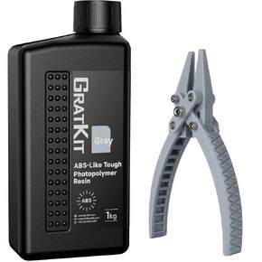GratKit Upgraded ABS-Like 3D Printer Resin, High Toughness 405nm UV Curing Resin, Scratch Resistant and Compatible with SLA, LCD and DLP Printers for Industrial Parts Printing - 1000g, Black