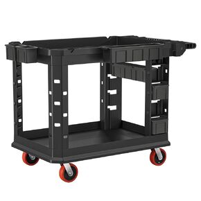 Suncast Commercial 26" x 54" Heavy Duty Plus Rolling Utility Cart, Black