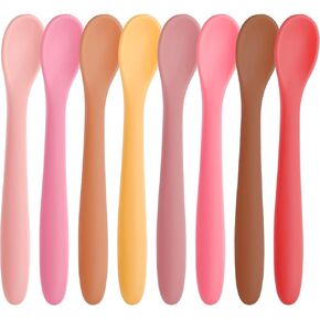 HANSGO 8PCS Silicone Feeding Spoons, Baby Spoons Silicone Training Spoons Baby Utensils Infant Spoons for First Stage Baby and Parents