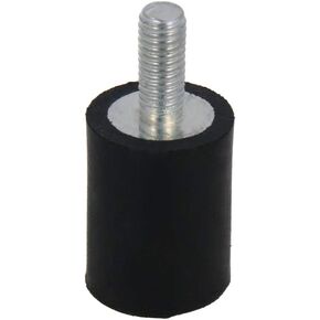 MroMax M5 x 12mm Male Thread Studs 0.59" Dia x 0.59" Height Rubber Shock Absorbers Isolators 15x15mm Thread Mounts Metal Anti Vibration Isolators for Motor Generator Pump Car Bobbins Black 8Pcs