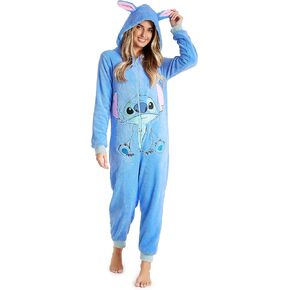 Disney Stitch One Piece Pyjama Unisex - Snug Fit Costume for Cosplay and Halloween – Flannel One-Piece Sleepwear