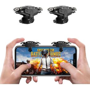 Newseego PUBG Mobile Game Controller Trigger,Upgrade Version PUBG Mobile Game Trigger Double Sensitive Aim Shoot Keys Buttons for Rules of Survival/Knives Out Triggers for All Smartphone-Transparent