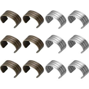 uxcell Leather Rope Clip, 100Pcs Cylindrical Crimping Cord Crimps Foldable String Leather Cord Fastener for DIY Lanyard, Tassel, Jewelry Making, Bronze, Silver Tone