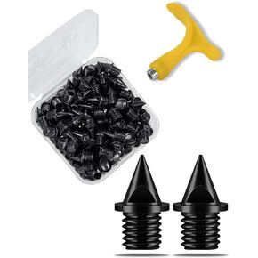 ParaDance 1/4 Inch Track Spikes, [120-Pcs] Replacement Spikes for Track Shoes, Alloy Steel Spikes for Cross Country/Track and Field/Running/Sprinting, with Storage Box and Wrench