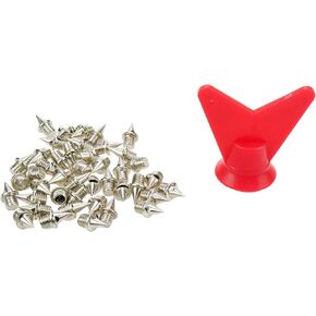 Sydien 42Pcs Track Spikes 3/8" Length Pyramid Shoes Track Sprint Cross Country Spike Replacement Stainless Steel with Yellow Wrench