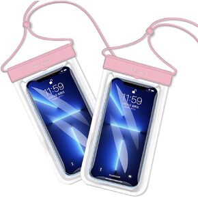 Mokoze Universal Waterproof Phone Pouch, Waterproof Bag for Beach - 2 Pack with Lanyard IPX8 TPU Waterproof Fabric for Phones Up to 7", Swimming and Beach Must Haves for Vacation (Black) in Kuwait