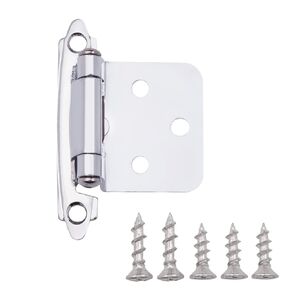 South Main Hardware Traditional Variable Overlay Hinge, Polished Chrome, 10-Pairs (20-Total Hinges)