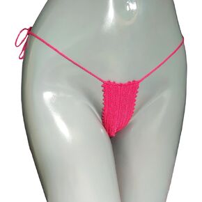 Extreme micro bikini bottom Hot pink color Crochet micro thong bikini bottoms G-string thong in Saudi Arabia