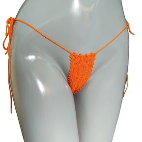 Extreme micro bikini bottom Pumpkin color Crochet micro thong bikini bottoms G-string thong