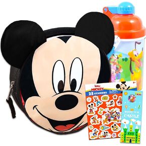 Disney Mickey Mouse Water Bottle Lunch Box Bundle ~ Mickey Mouse School Supplies | Mickey Lunch Bag And Water Bottle With Stickers (Mickey School Supplies)