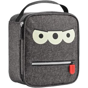 Fit & Fresh Novelty Insulated Lunch Bag with Two Food Containers, Reusable & Trendy Lunch Box, Soft Mini Cooler Bag, Perfect for Picnics & More, Alien, Black