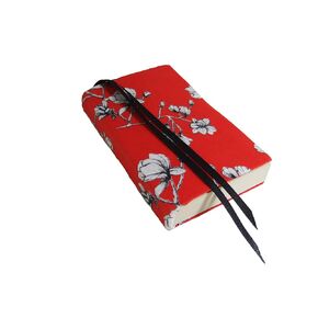 4 Inch Mass Market Paperback Book Cover Small, 4x6, MAGNOLIA Red Floral Stretch Fabric Book Sleeve for Paperback or Hardcover, Small Book Covers for Paperbacks (Adults)